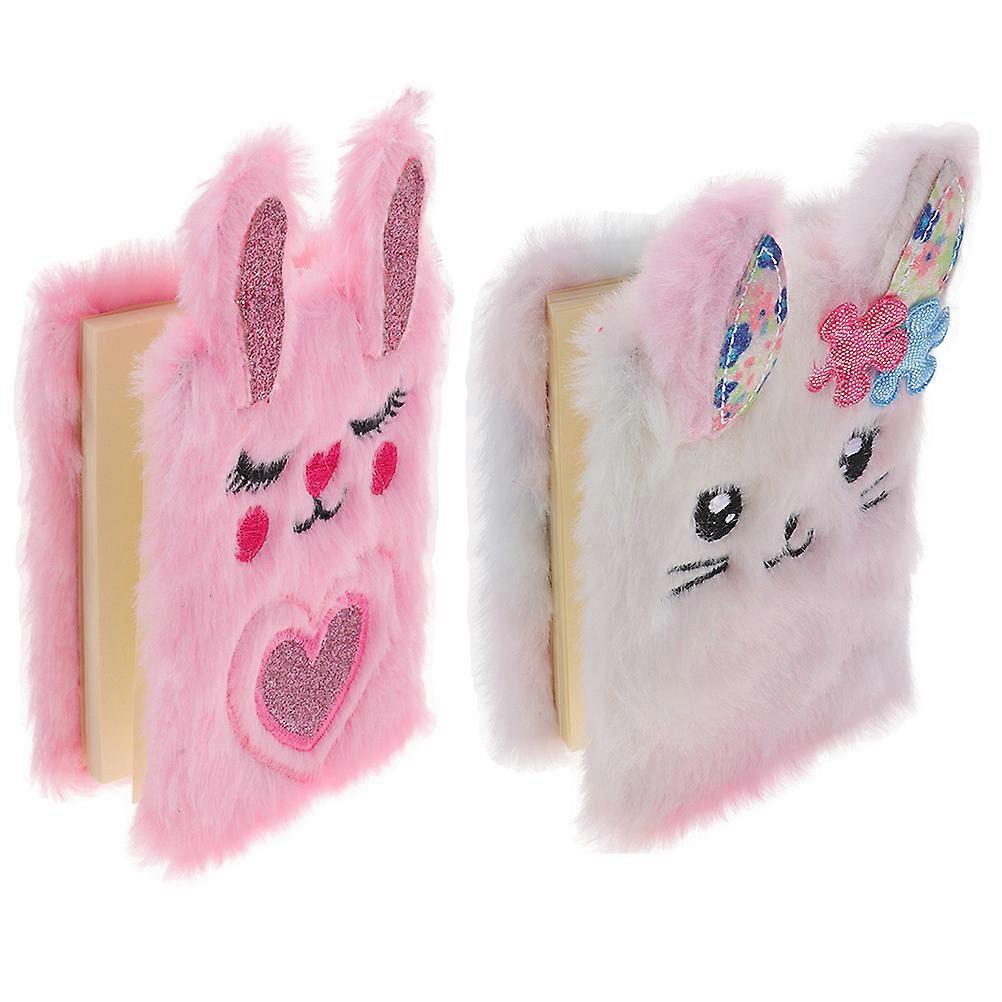 Cartoon Rabbit Note Book for Writing 8Pcs Plush Cover Student Diary