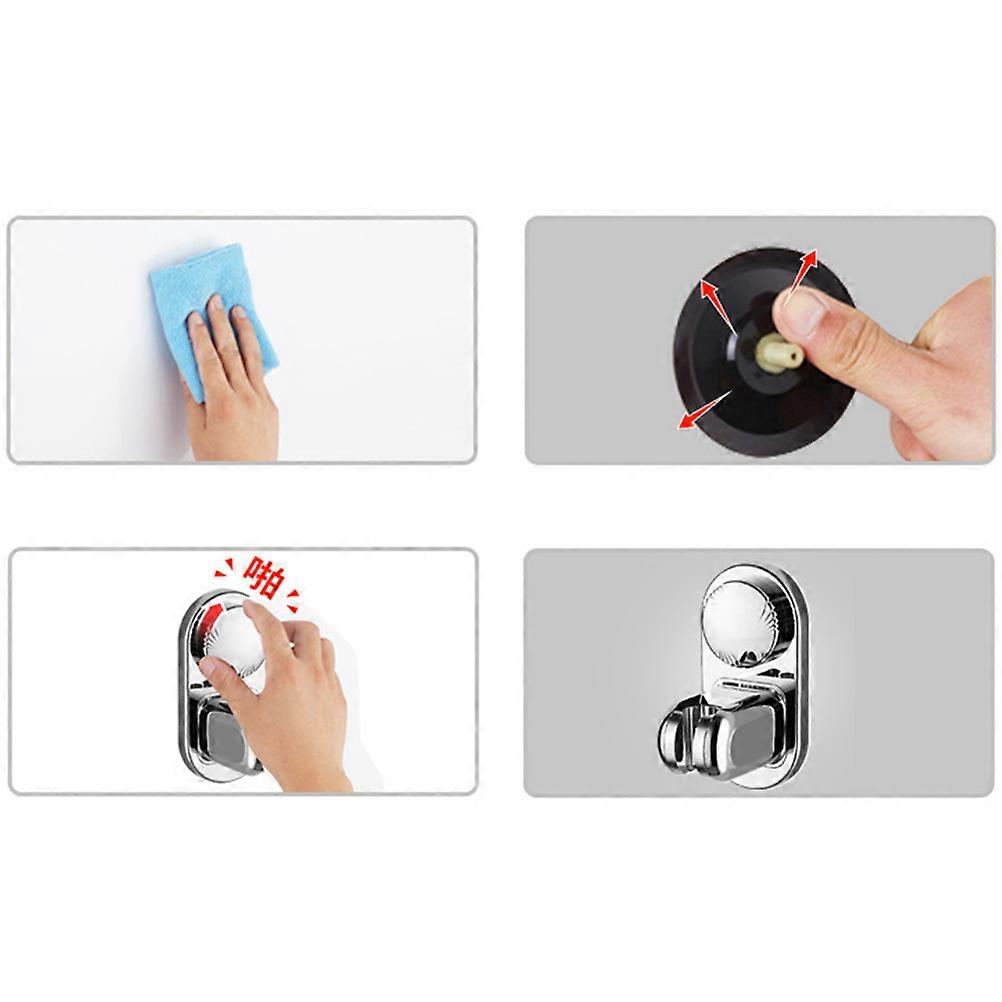 Adhesive Showerhead Bracket with Vacuum Suction Cup for Bathroom Use 2Pcs