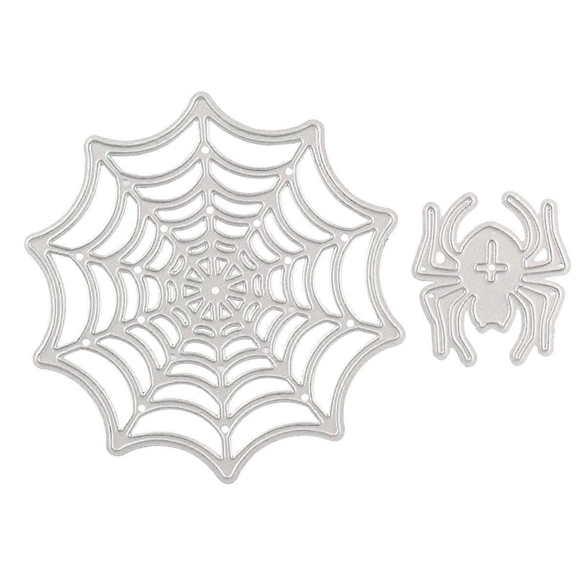Cutting Dies Spider Web DIY Dies Mold for Decoration 2Pcs Silver