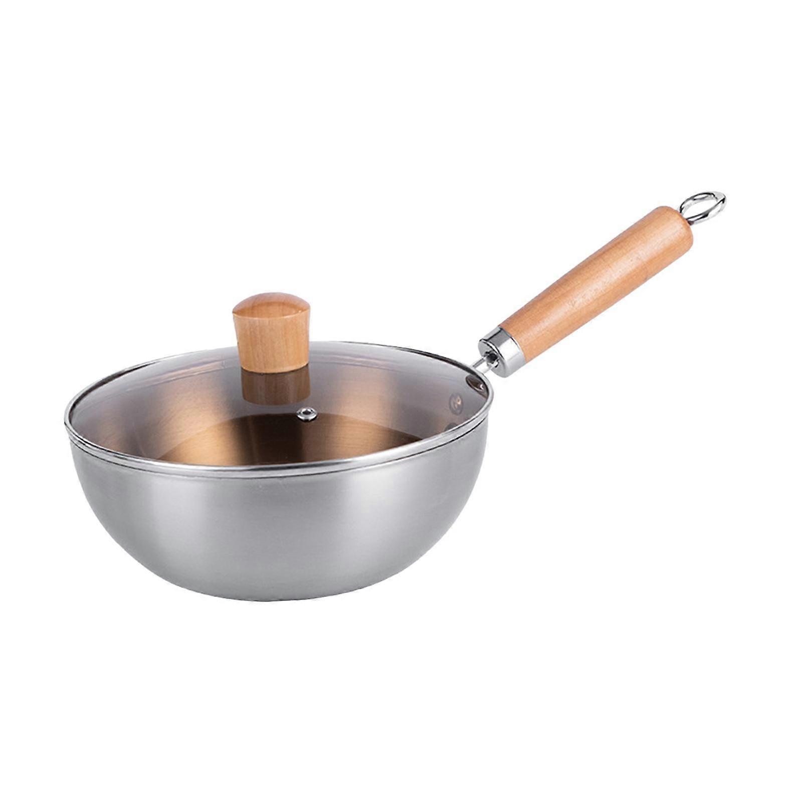 Nonstick Wok General Uncoated Wok Pan for Boiling Induction Stovetop With Lid