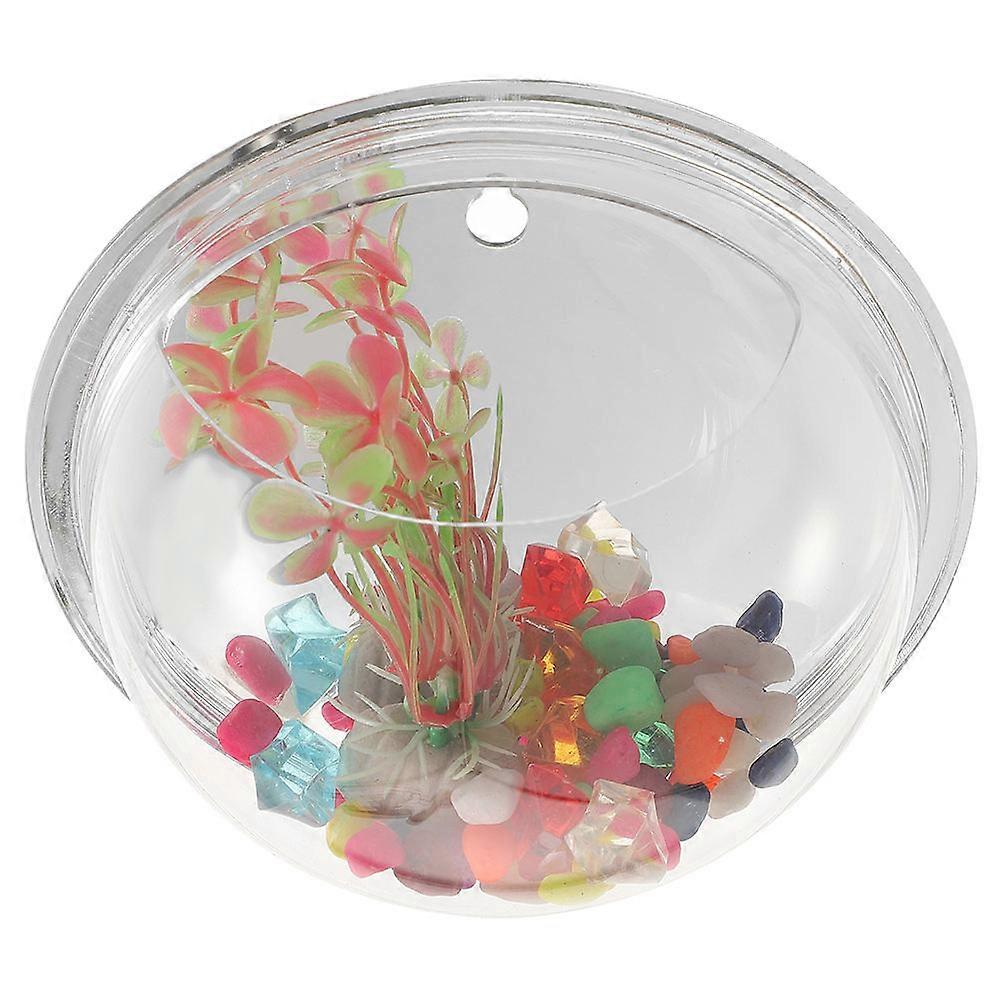 Transparent Acrylic Vase Wall-Mounted Fish Tank for Decorative Use 2Pcs