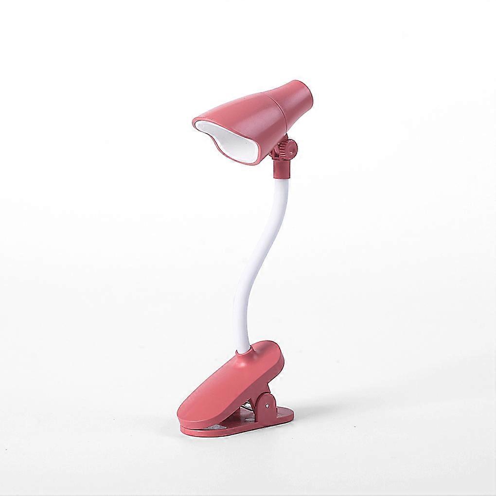 Mini Table Light LED Battery Operated Reading Desktop Book Clip Light Adjustable Portable Desk Night Lamp, Rose Red