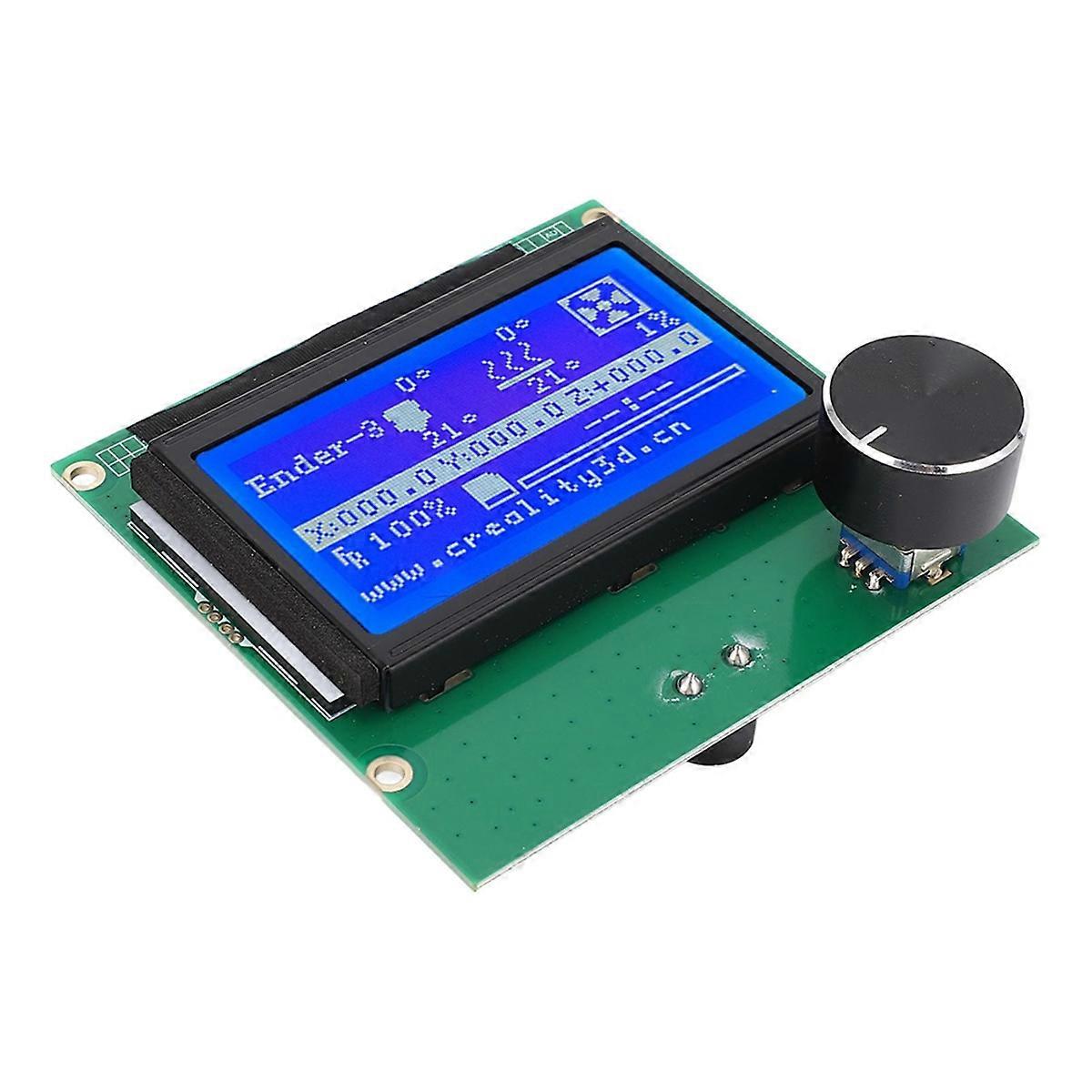 3D Printer LCD Display Screen with Control Panel, 12864 Blue Screen