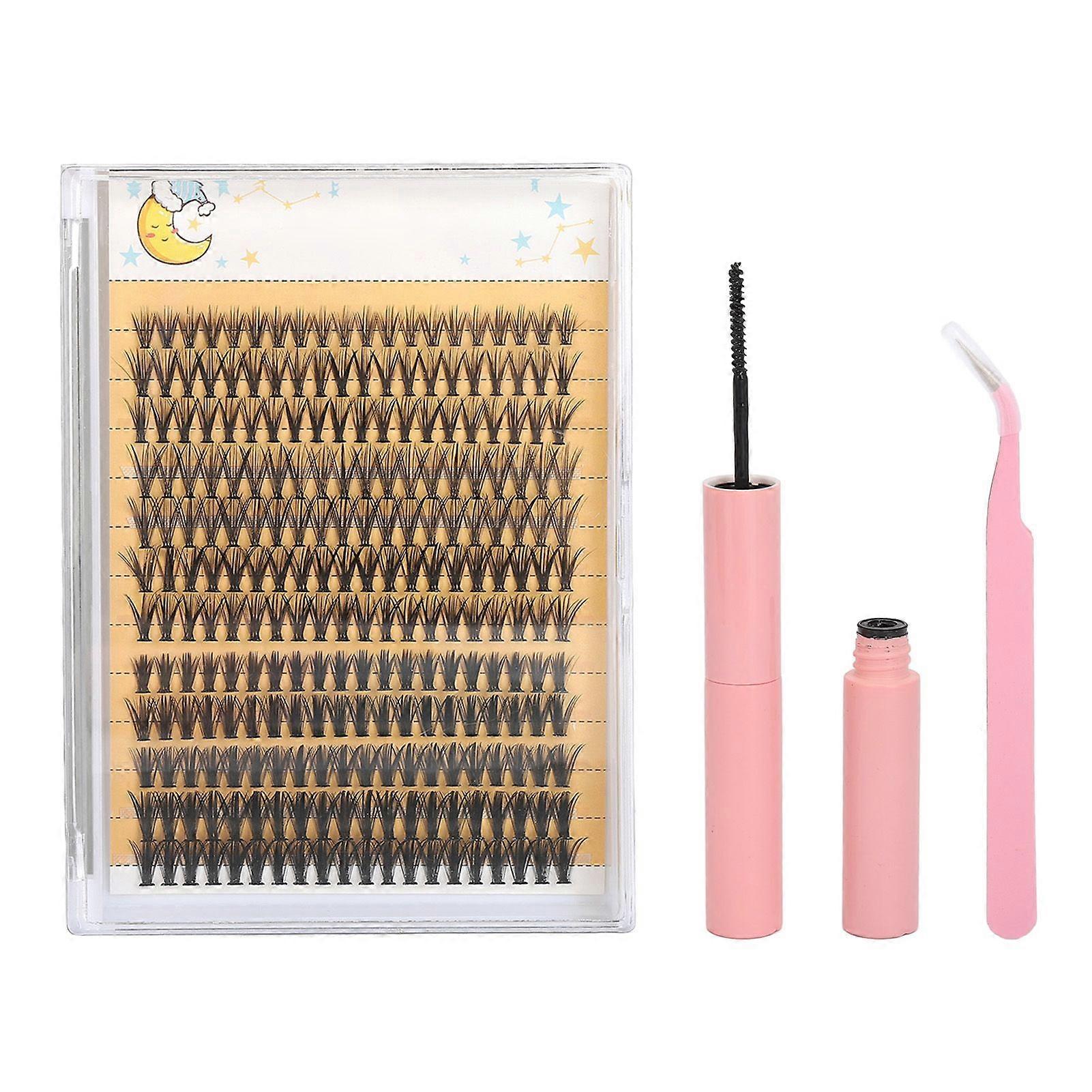 Lash Extension Kit with Tweezer 2ml Bond and Seal 240pcs Clusters Easy To Apply Long Lasting Individual Eyelash Kit