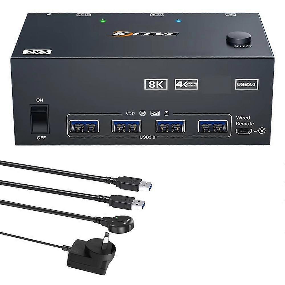 2 In 4 Out 8K 60Hz KVM Switch AU Plug