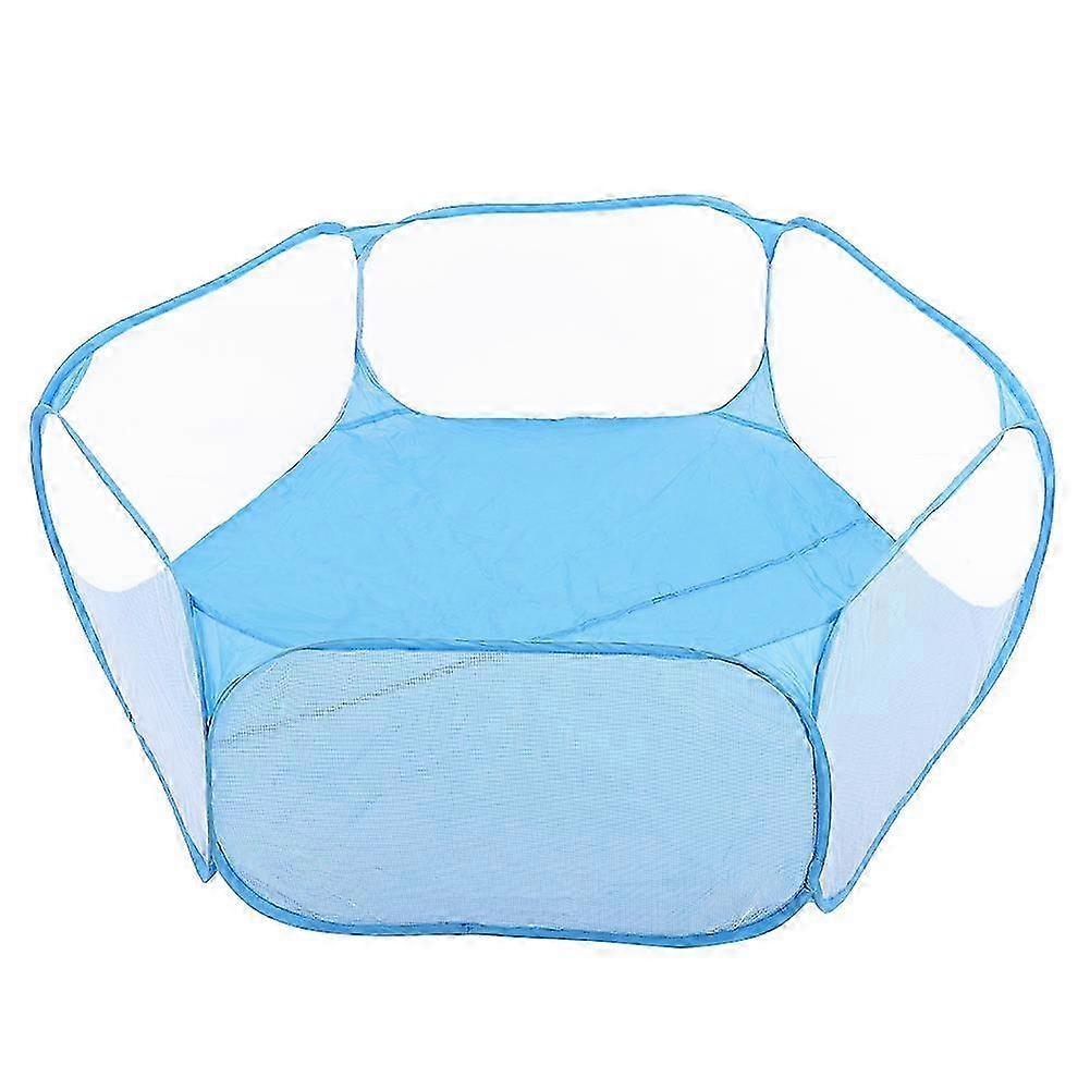 25-26 Portable Small Pet Animals Playpen Transparent Puppy Cat Rabbit Cage Tent for OutdoorBlue