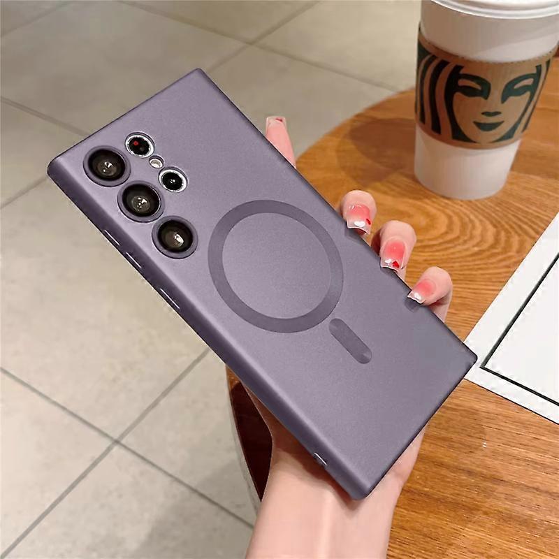 Magnetic Matte Soft Case For Samsung S24 S23 Ultra S22 Plus S21 FE Wireless Charge Protection Shockproof Cover
