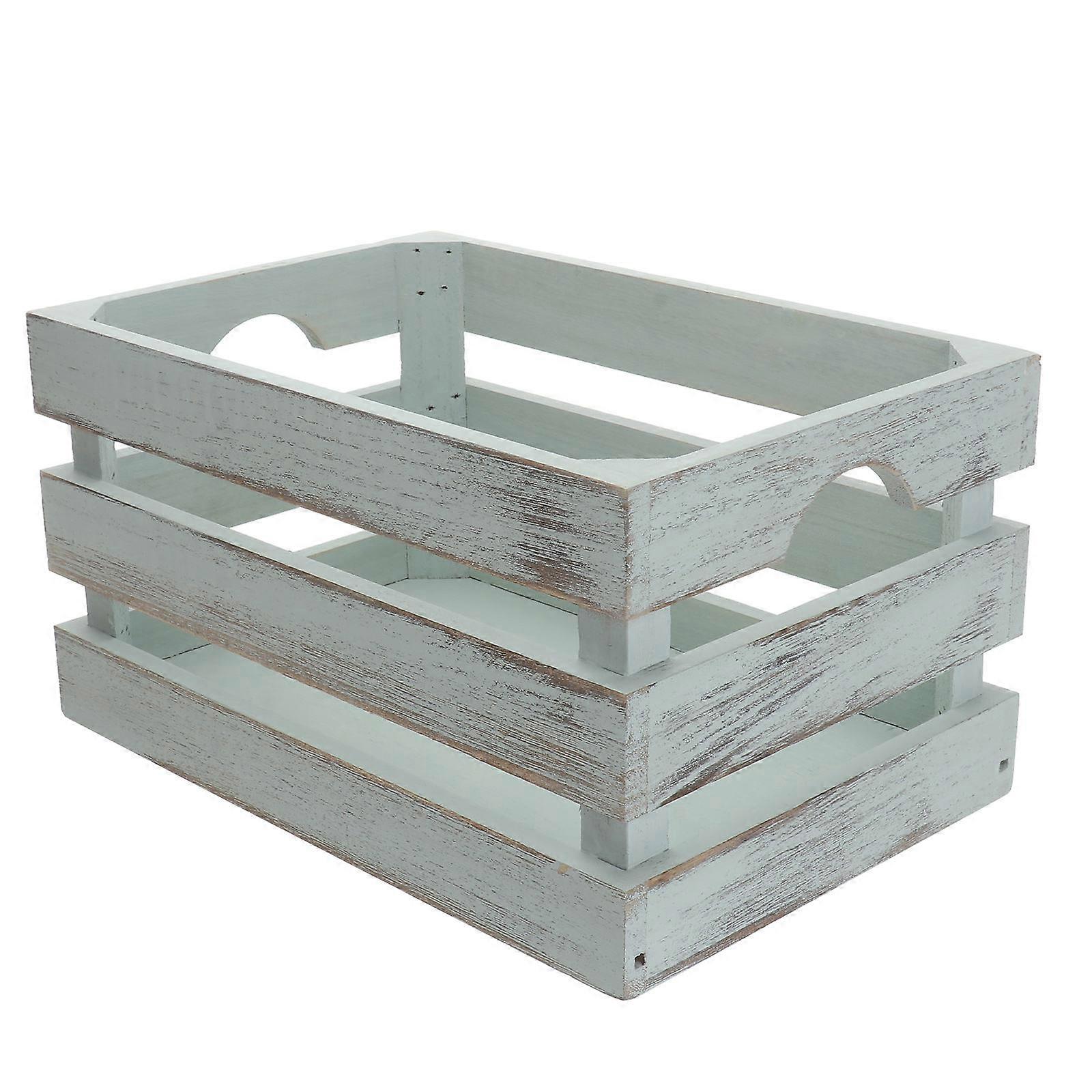 Solid Wood Storage Basket for Storage Use Green Multi-Purpose Container
