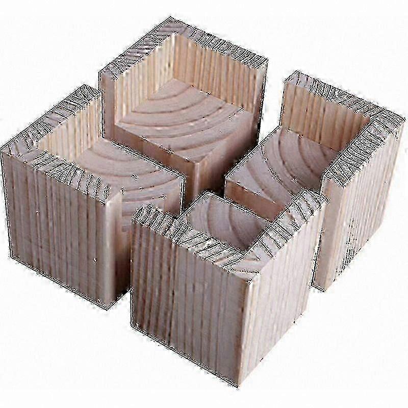 4er-Pack Möbelerhöhungen aus Holz für Betten, Schreibtische und Sofas, um Höhe und Stauraum zu schaffen
