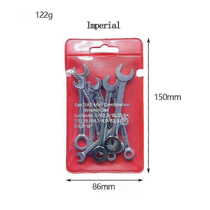 10pcs /Set Mini Spanner Wrenches Set Hand Tool Key Ring Spanner Explosion-proof Pocket British/Metric Type Wrenches