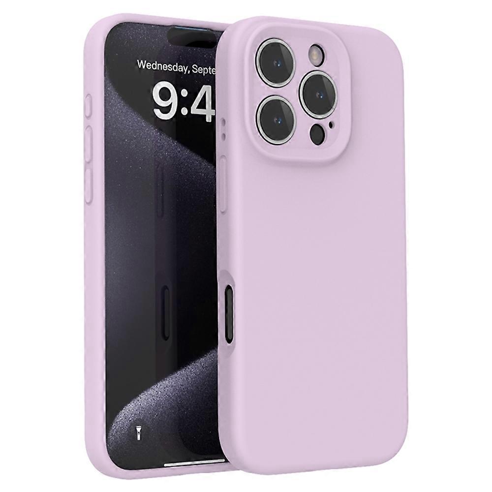 For iPhone 16 Pro Case PC+Liquid Silicone Protective Phone Cover with Microfiber Lining