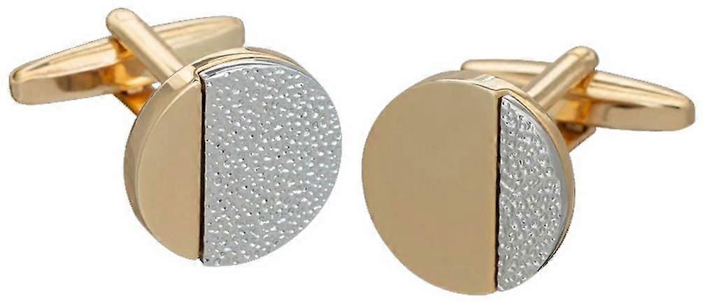 David Van Hagen Contrasting Textures Cufflinks - Gold/Silver