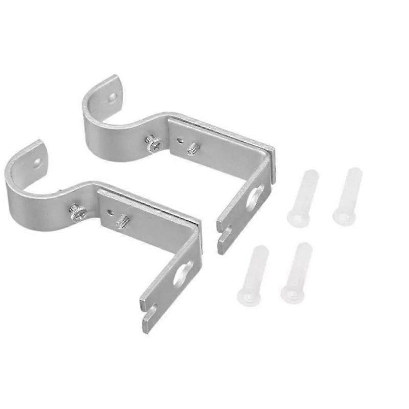 Adjustable curtain rod bracket (two-piece silver set)