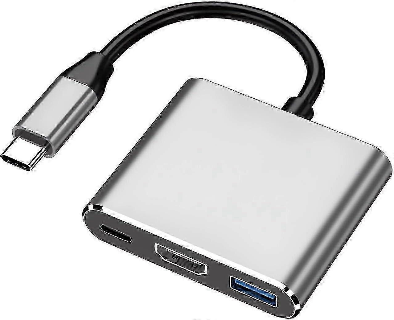 USB C to HDMI Multiport Adapter, USB Type-C to HDMI 4K / USB 3.0 & USB-C PD Quick Charging Port, Digital AV Adapter(compatible Thunderbolt 3