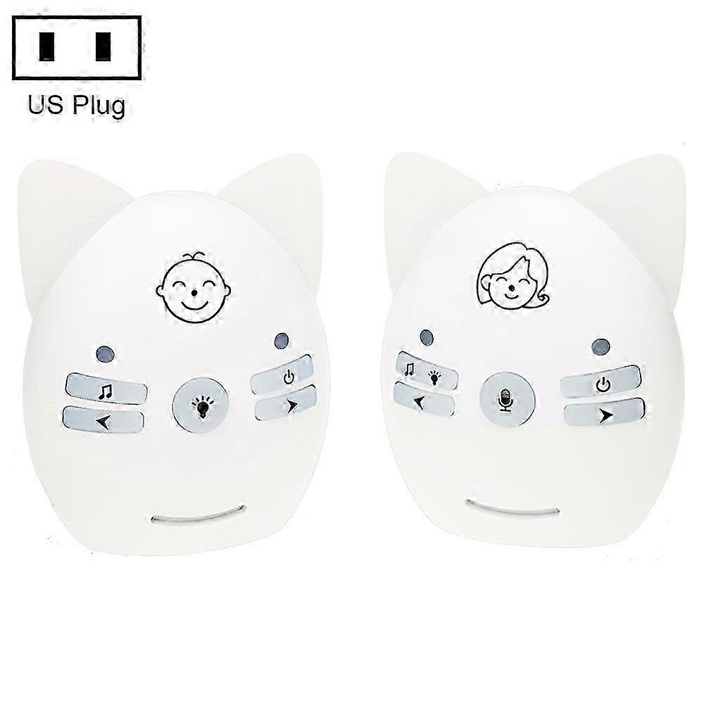25-26 V30 Wireless Audio Baby Monitor Support Voice Monitoring + Intercom + Night Light without Battery, Plug Type:US Plug