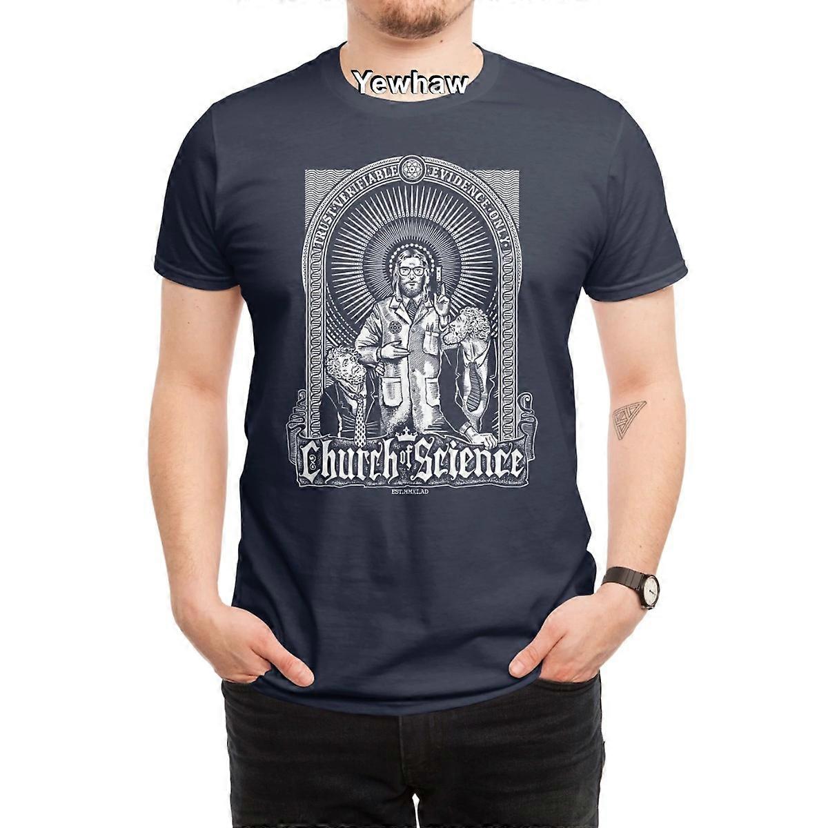 Church of Science T-Shirt scientist halo lab coat vintage style monochromatic