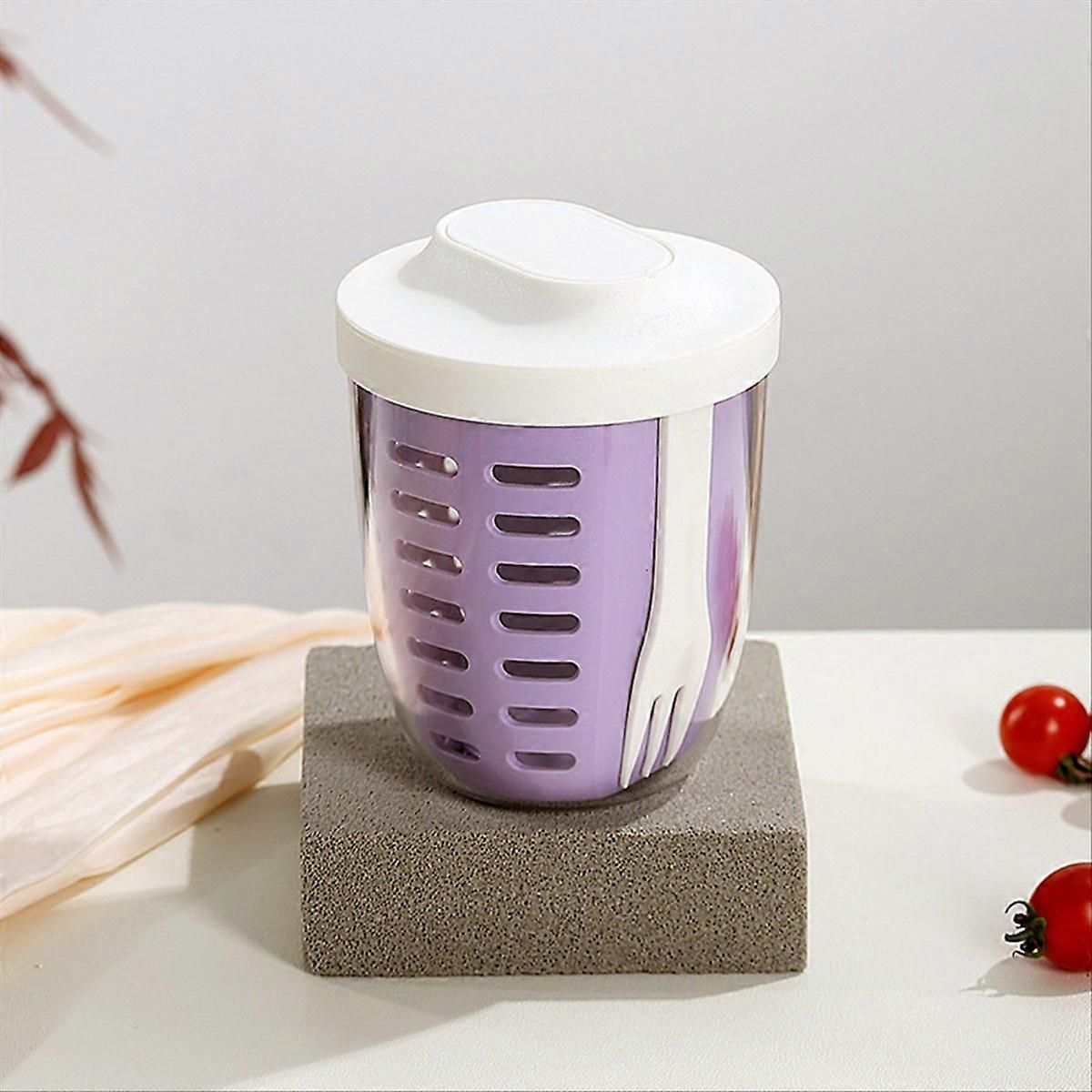 Salad cup, picnic fruit cup, double-layer drain cup,yellow