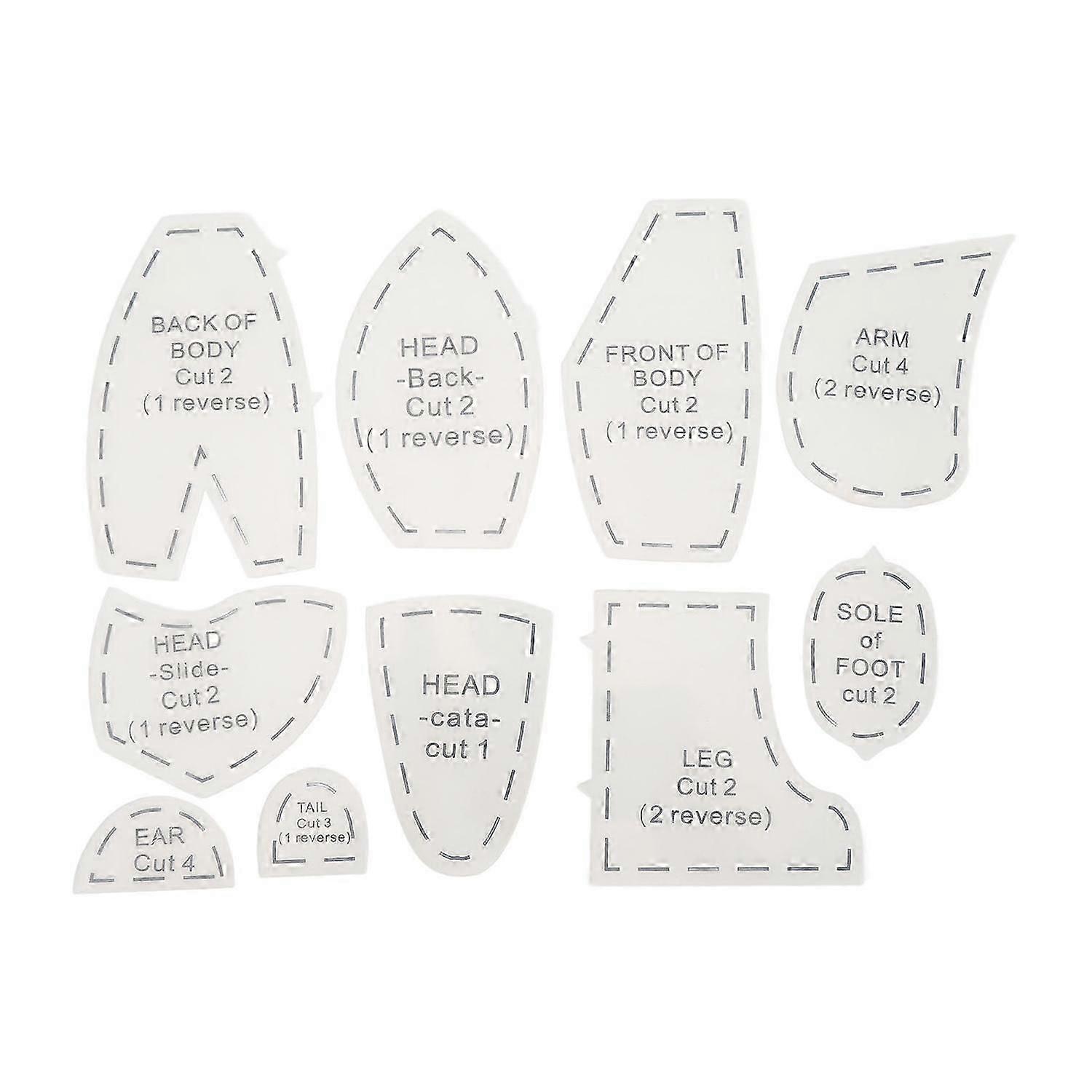 Memory Bear Template Ruler Set Acrylic Memory Bear Sewing Quilting Patterns Template 15 Inch