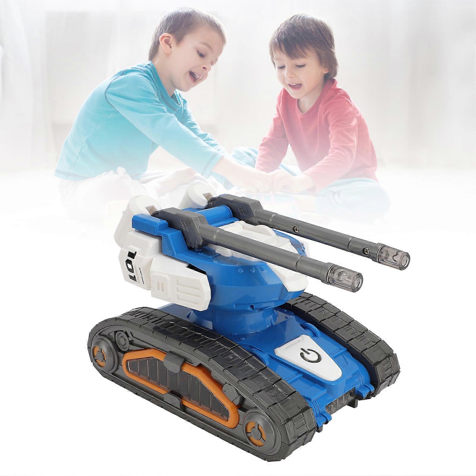 Electric Transforming Tank Robot Toy Automatic Moving Stunt Light Up Rotating Children Toy Car for Children Blue 