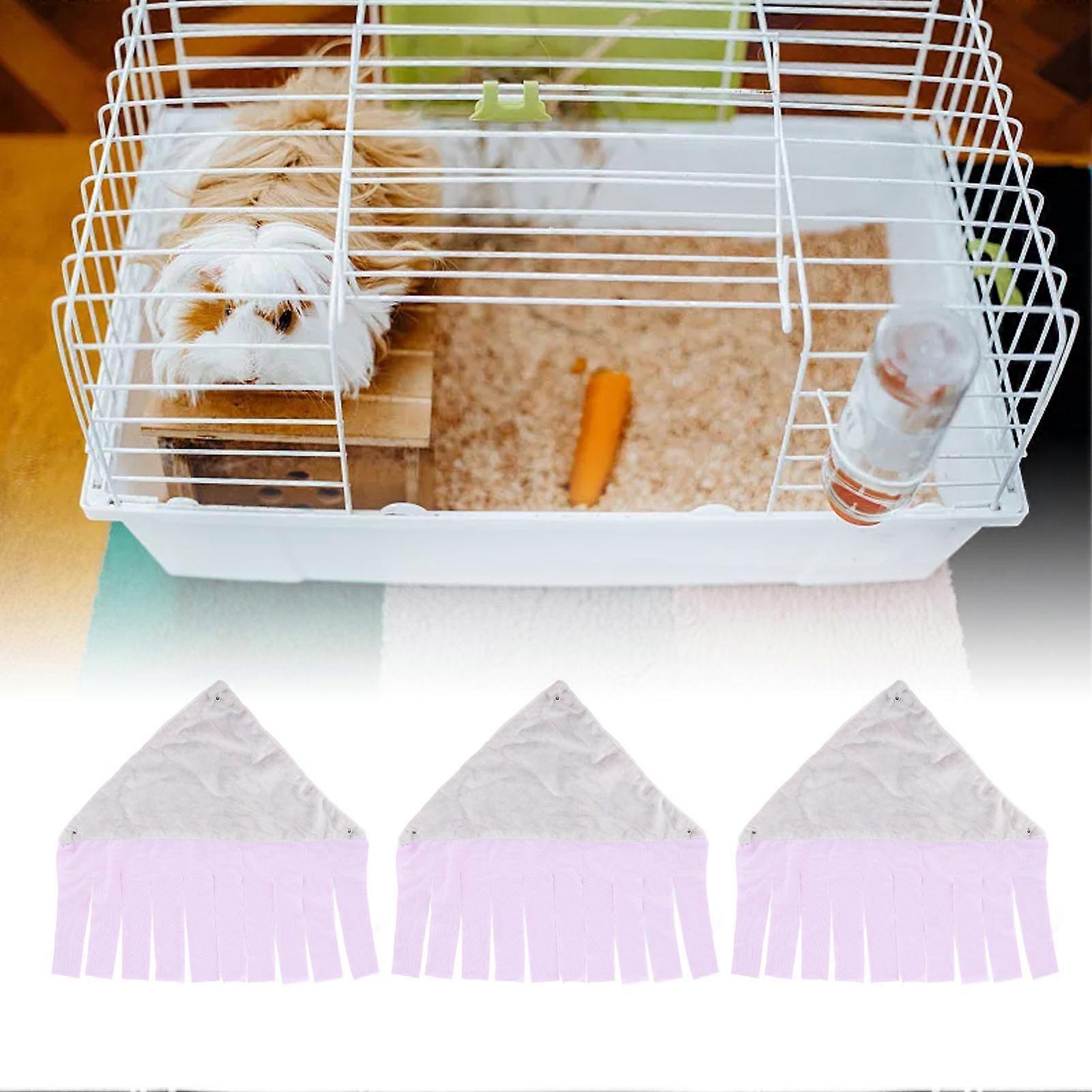3PCS Small Animal Hanging Hammock Soft Comfortable Tassel Design Pet Cage Hammock for Guinea Pig Rabbit Ferret Purple 