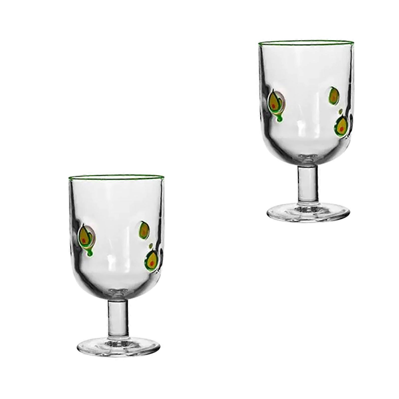 Handcrafted Lemon Print Drinking Glasses 360ml Capacity Shatters Proof Glasswares For Cocktails Parties Table  Display Multicolor