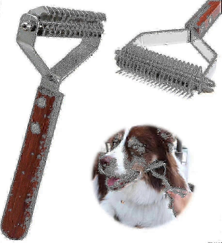 Undercoat Rake with Coats & 14-blade Professional Pet Dematting Comb for Pets F26