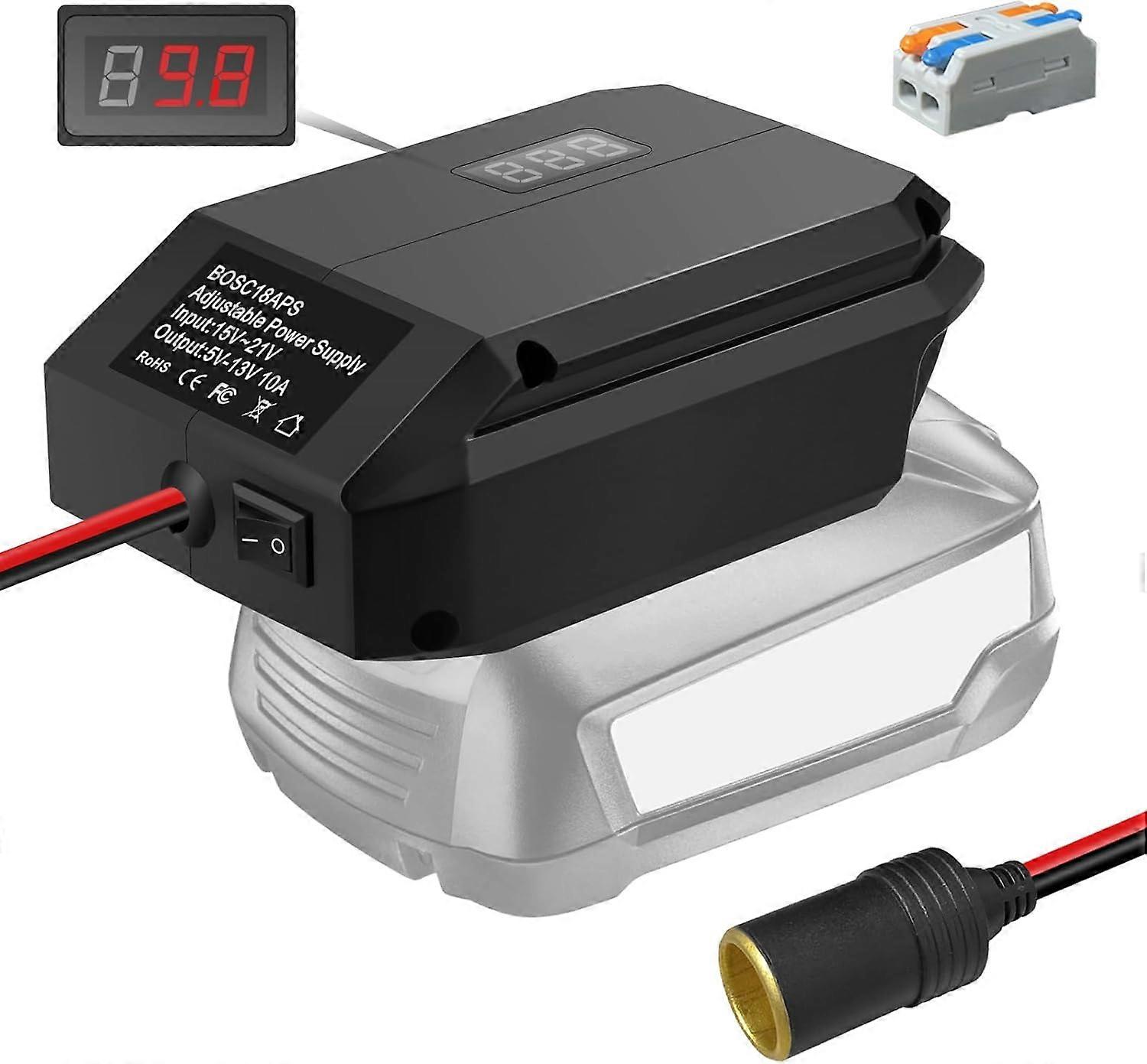 18V To 12V Step Down Converter for Bosch 18V PBA Home and Garden Lithium Ion Battery Powered Power Adapter, DIY Converter with 5V-13V Max Output 10A