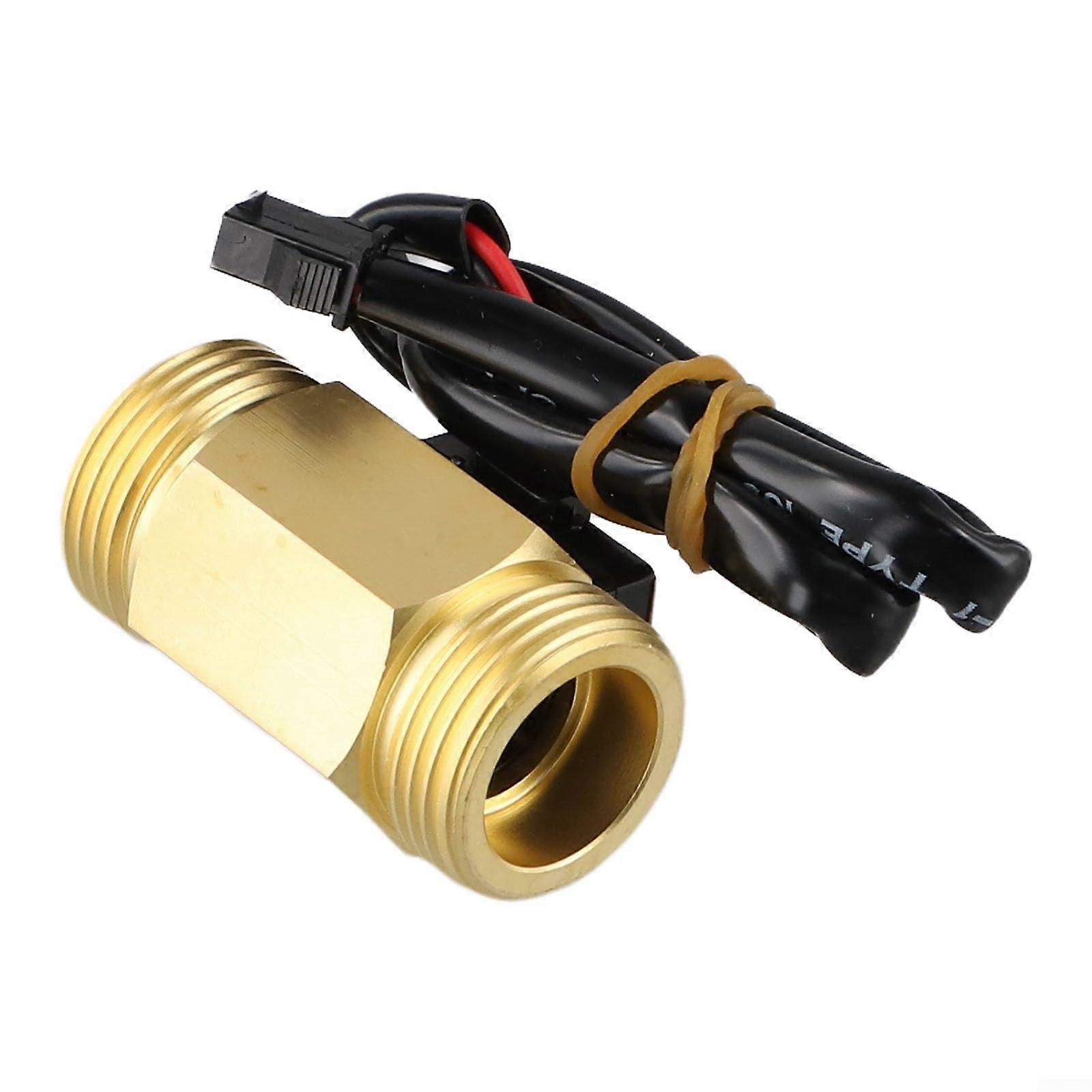 Water Flow Meter Sensor G3/4 Brass, Hall Effect Pulse Output, Flow Switch, Water Heaters, Coffee Machines, 130 L/min