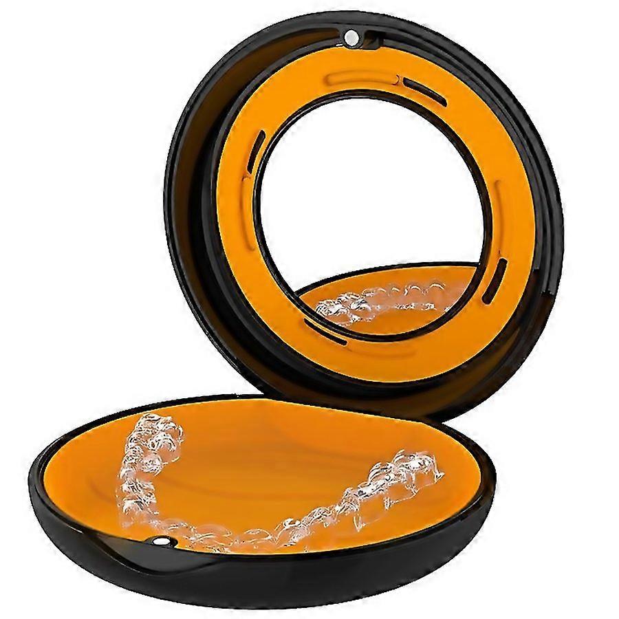 For Braces Box With Mirror Braces Retainer Box Portable Dental Trunk Box Denture Container Storage C