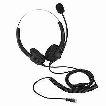 Lossless Sound Call Center Headphones 330° Rotary Earmuffs Call Center Headset ‑ Crystal Plug(PU Sli