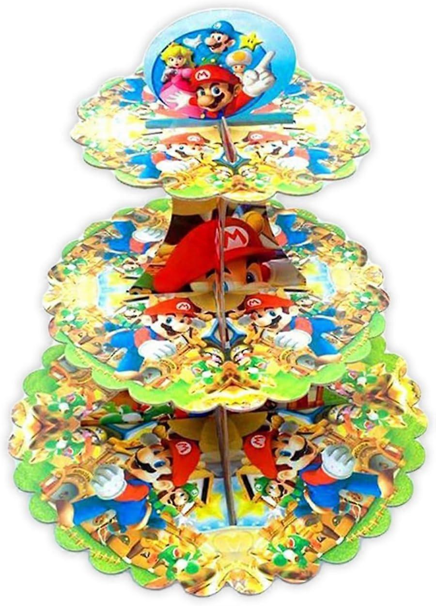 Cardboard Cupcake Stand 3 Tier Dessert Display Muffins Treats Character Design Lightweight Reusable 2 Pack