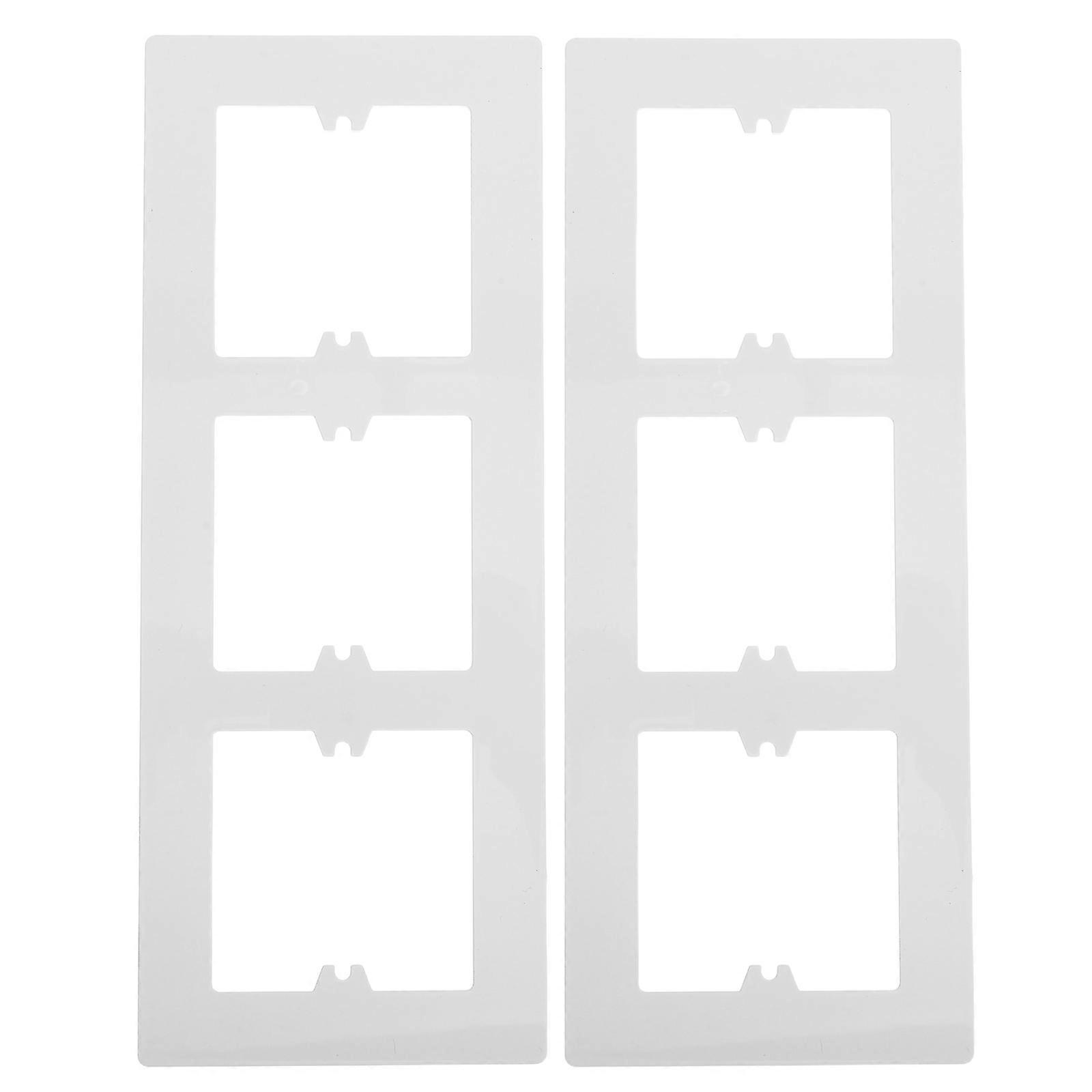 White Wall Socket Insert Switch Plate for Three Gang 2Pcs for Office Use