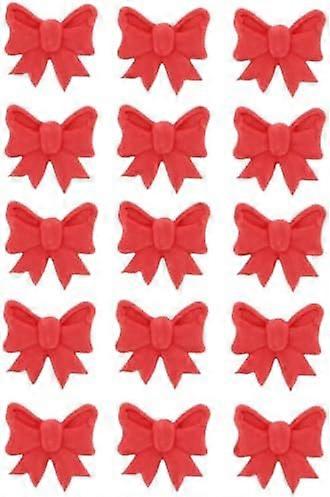 RØDE SLØYFER Spiselige festlige kake- og cupcake-dekorasjoner x15