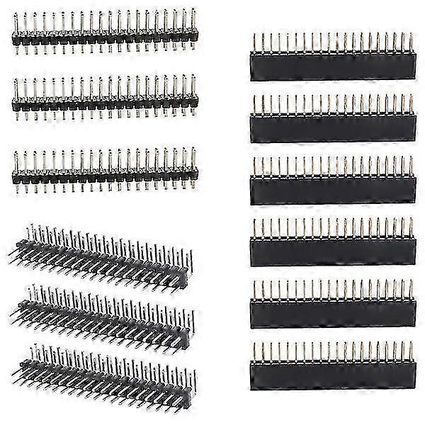 12 pcs 40-Pin GPIO Header Kit 20x2 Pin Right Angle GPIO Header Socket for Raspberry Pi Zero/4b/3b+/