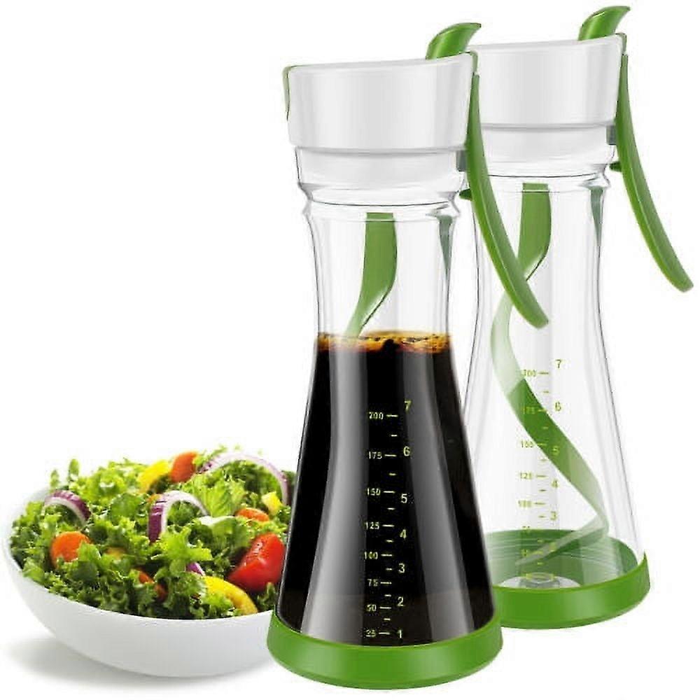 Wekvgz 2pcs Salad Dressing Shaker with Handle, Leakproof & Dishwasher Safe, with Scale, Easy Pouring Container for Home Restaurant