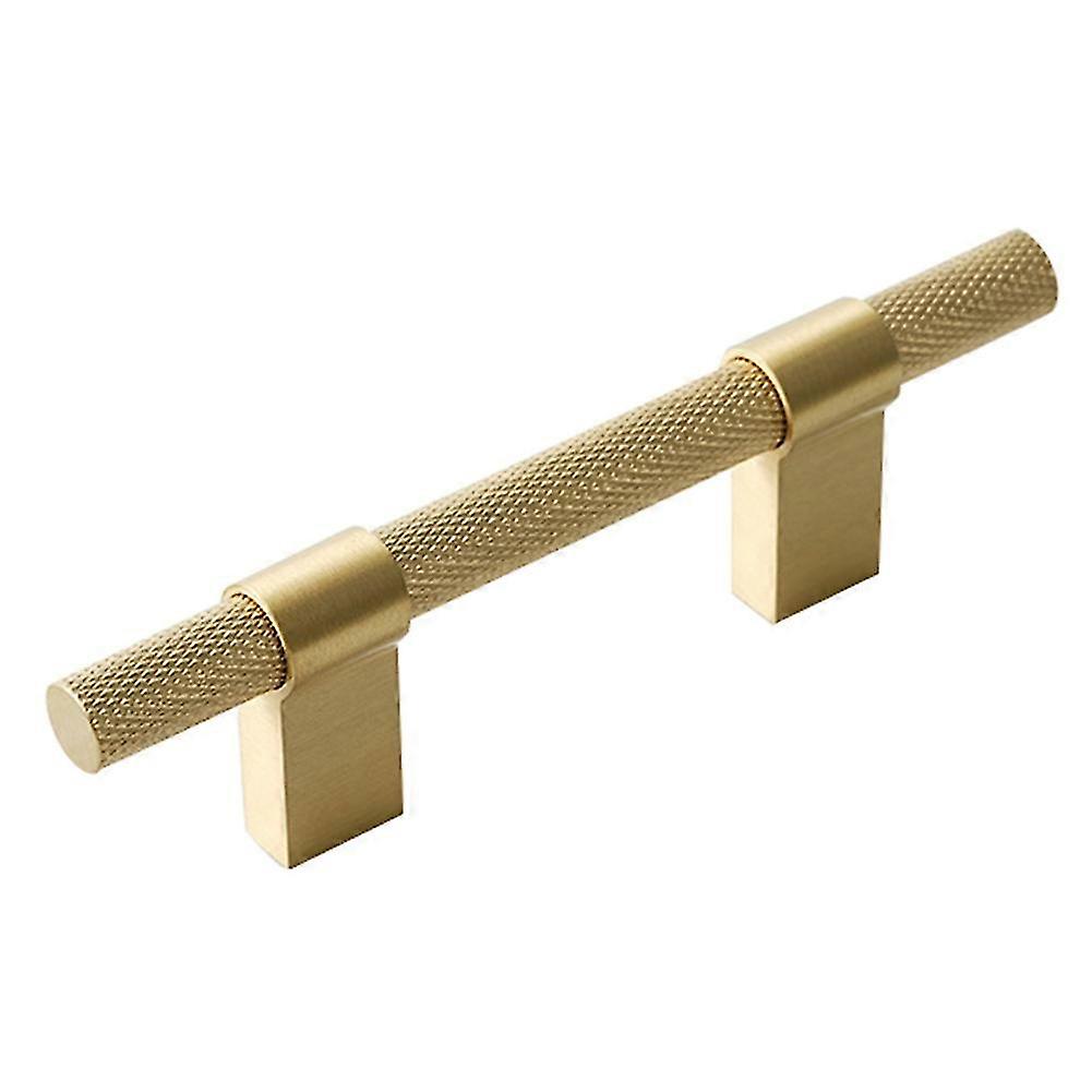 Knurling patterned T-bar for kitchen, solid brass, 188mm extended length