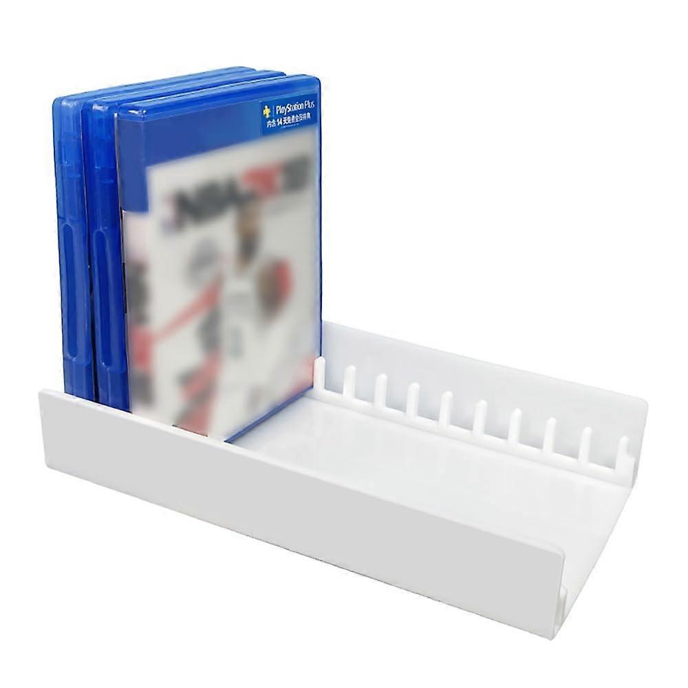 Game Disc Storage Rack Acrylic Stand Holder for PS4 PS5 Game Disks and CD Organizer (White)