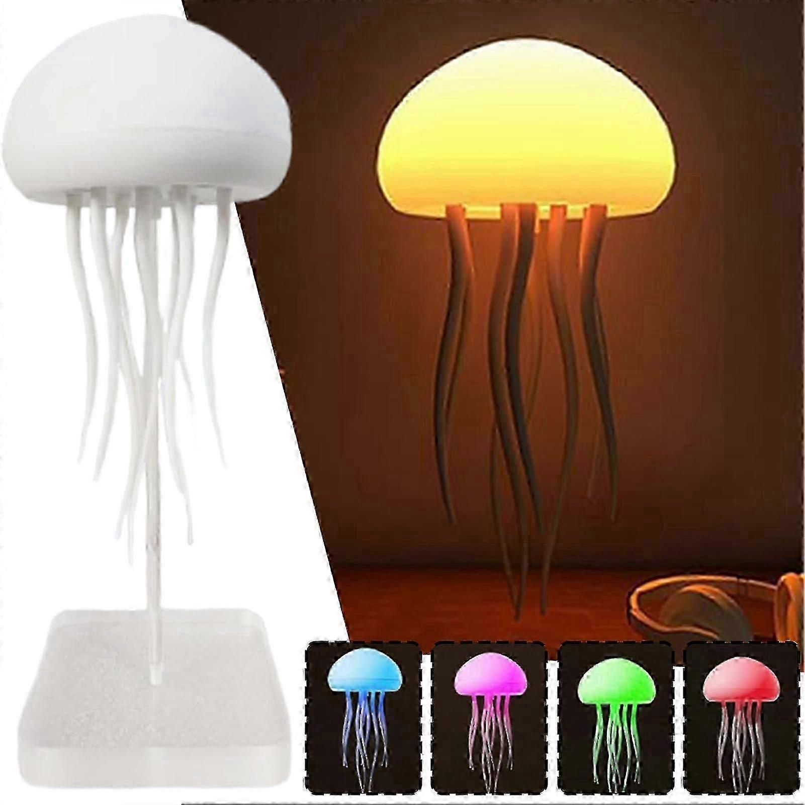 Voice-Controlled Jellyfish Night Light - 72 Colors Gradient Ambient Lamp with Floating Effect for HomeBedroom Decor