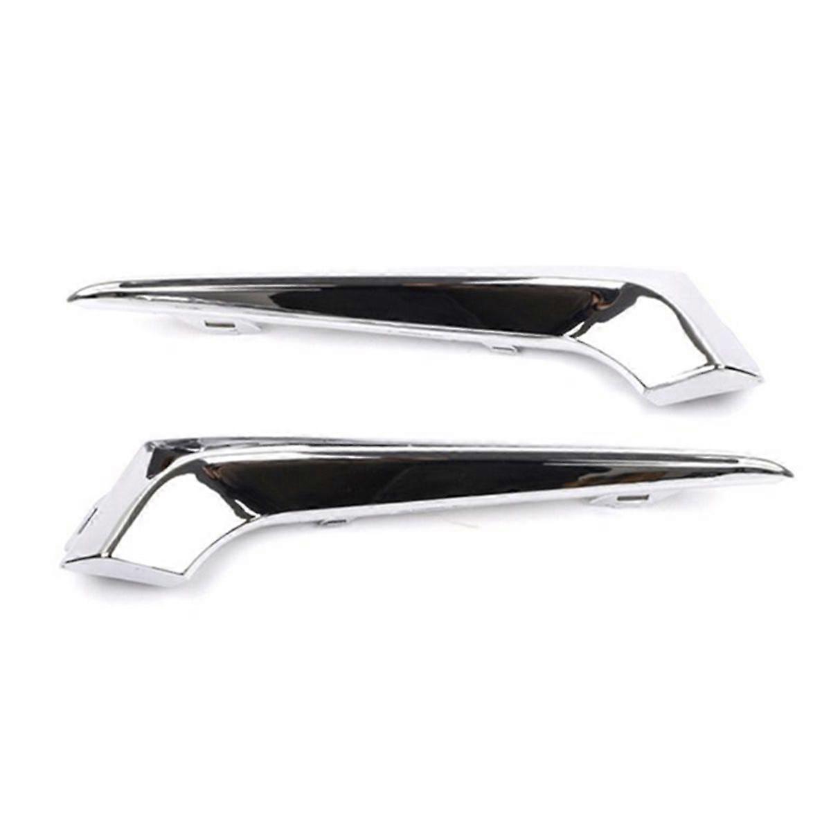 1Pair Front Bumper Fog Light Trim Strips Chrome for 2016 -2018 Fog Lamp Cover