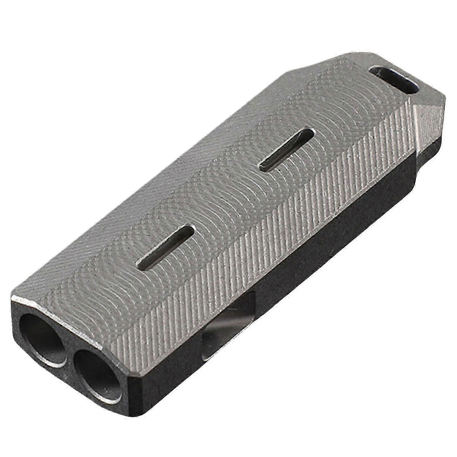 Emergency Safety Whistle Titanium Alloy Double Tube Whistle Portable High Frequency Sound Device with 120db Loud Sound Enduring Quality