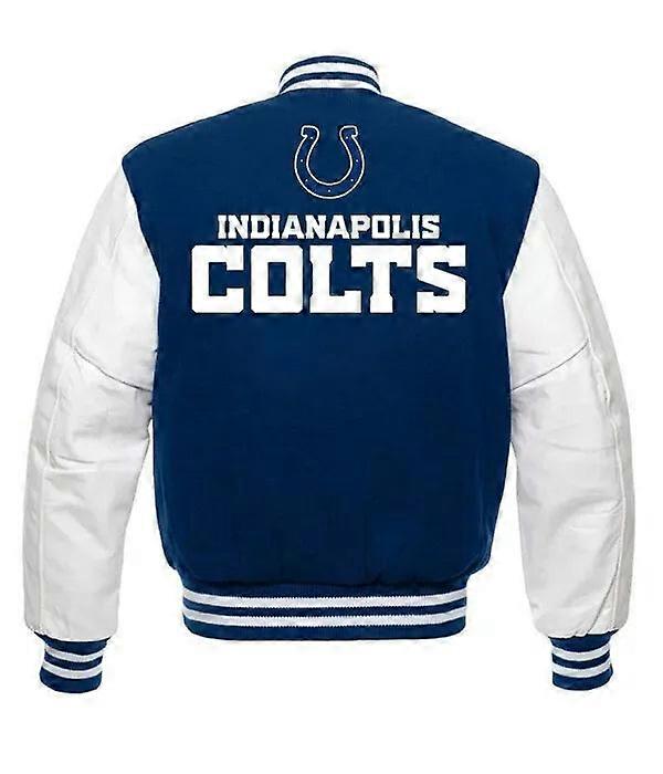 Varsity  Wool  With Leather Sleeves Embroidery Jacket-033