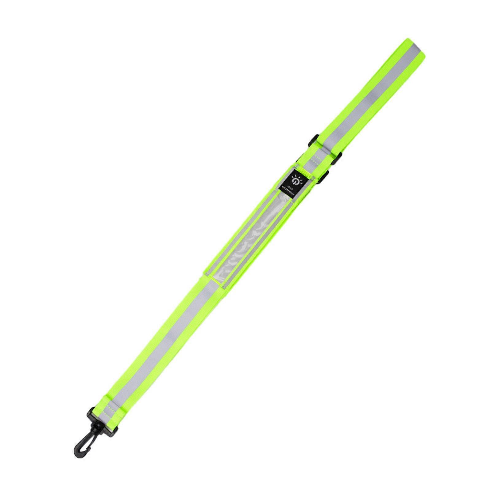 LED Reflective Belt Sash Adjustable Length LED Light Up Running Belt for Jogging Running Cycling Walking Motorcycle  Yellow