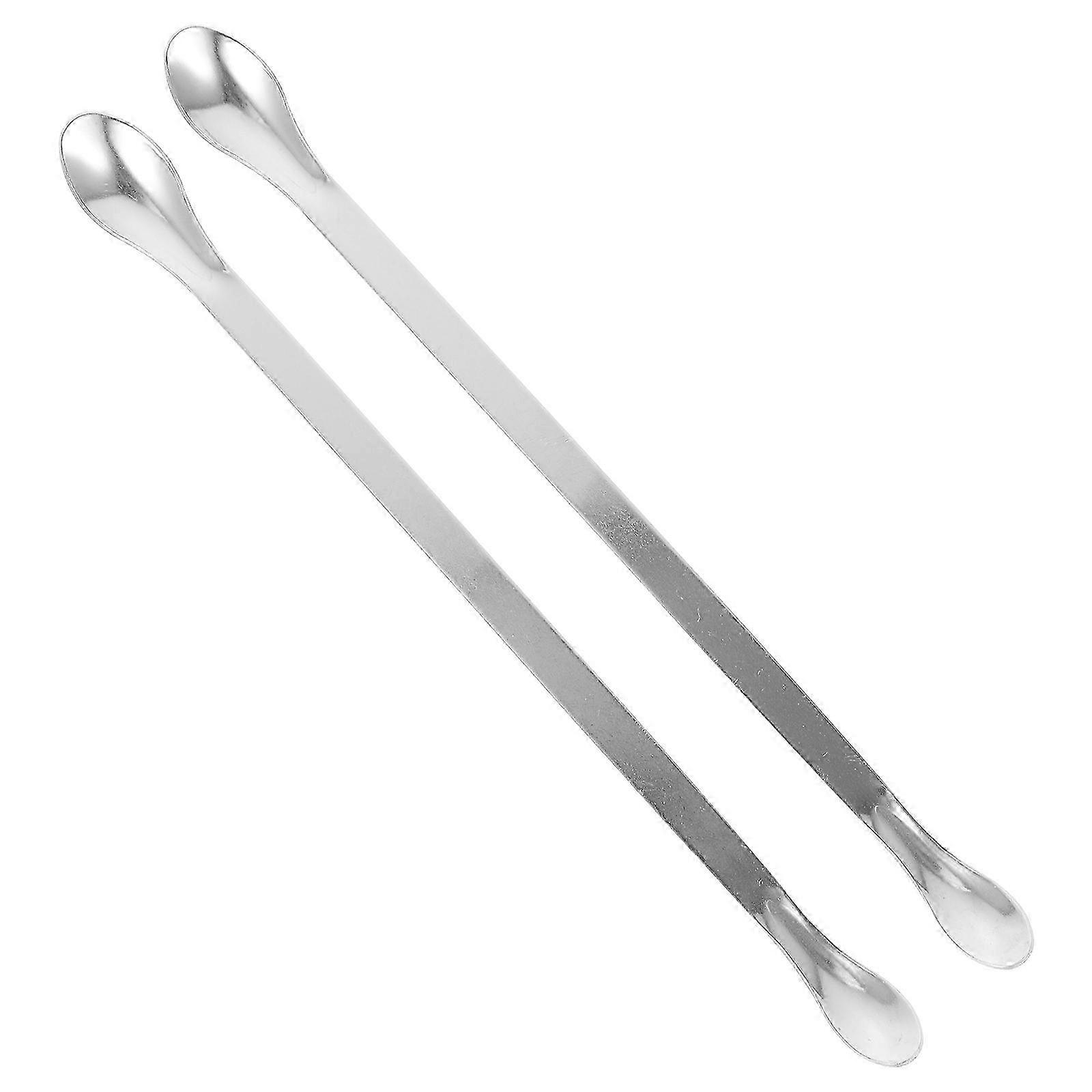 2 Pcs Stainless Steel Sampling Spoons Experiment Spoons Double-head Spoons
