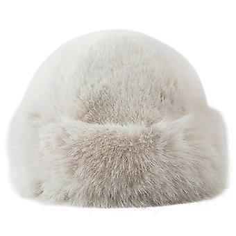 Solid-Color Fuzzy Bucket Hat Warm Luxurious Faux Rabbits Fur for Premium Fee for Cozy Winter Walks