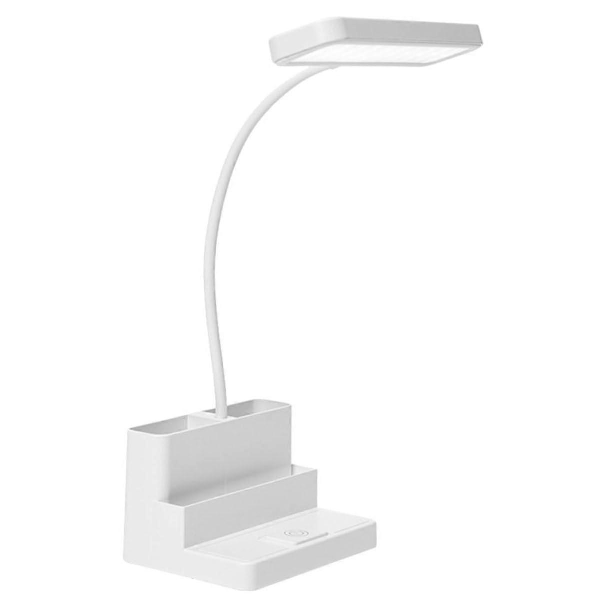 Foldable Touch LED Desk Lamp With Storage Eye Protection Reading And Study Plastic Durable Material Multi Organizer