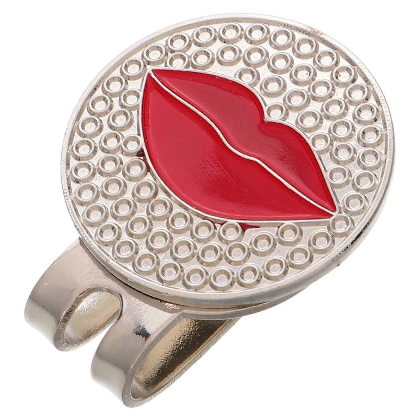 Golf Ball Hat Clip for Holding Use with Fashionable Lips Pattern 2Pcs