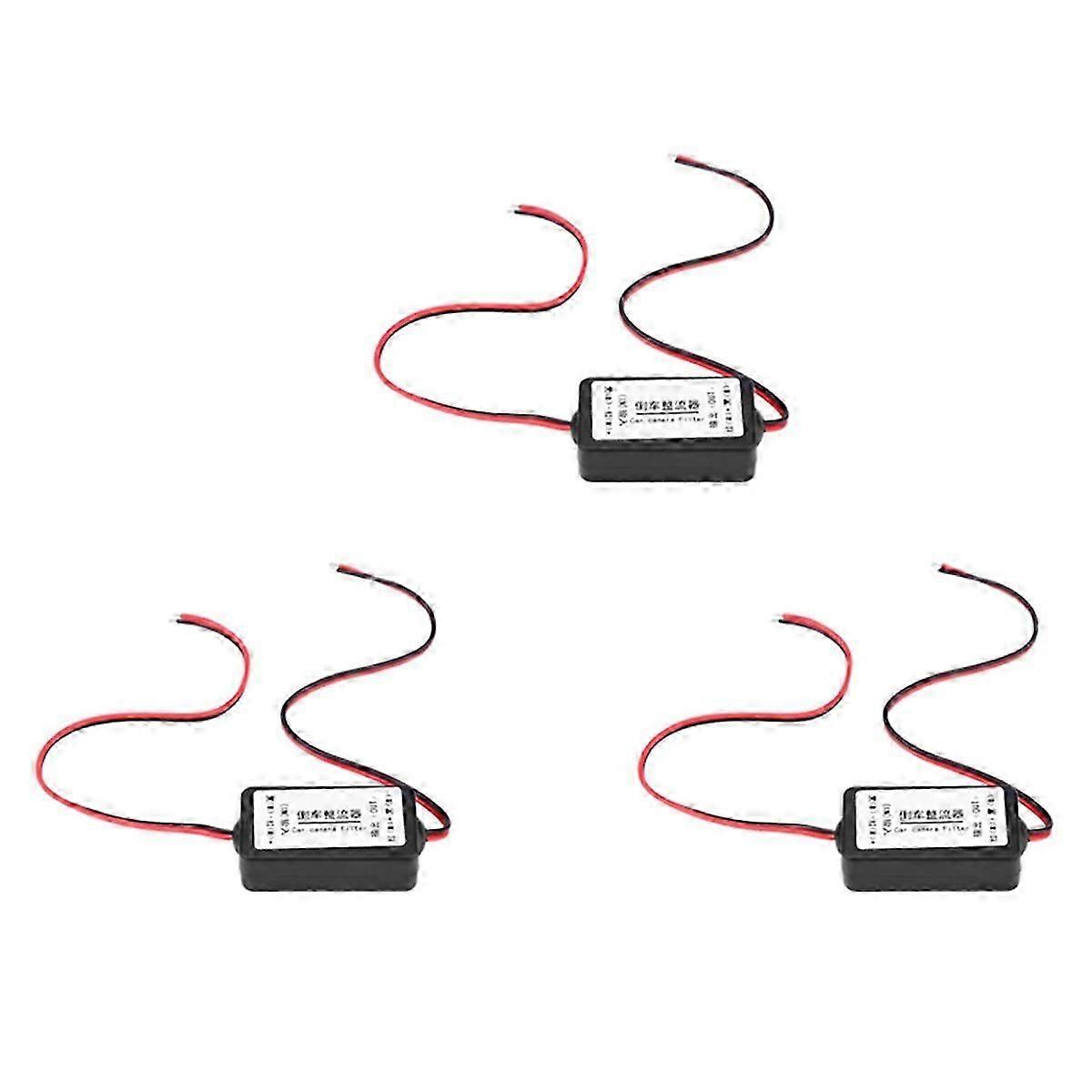3X 12V Car Rear View Camera Rectifier Relay Capacitor Filter Connector for Rear View Lens Anti-Inter