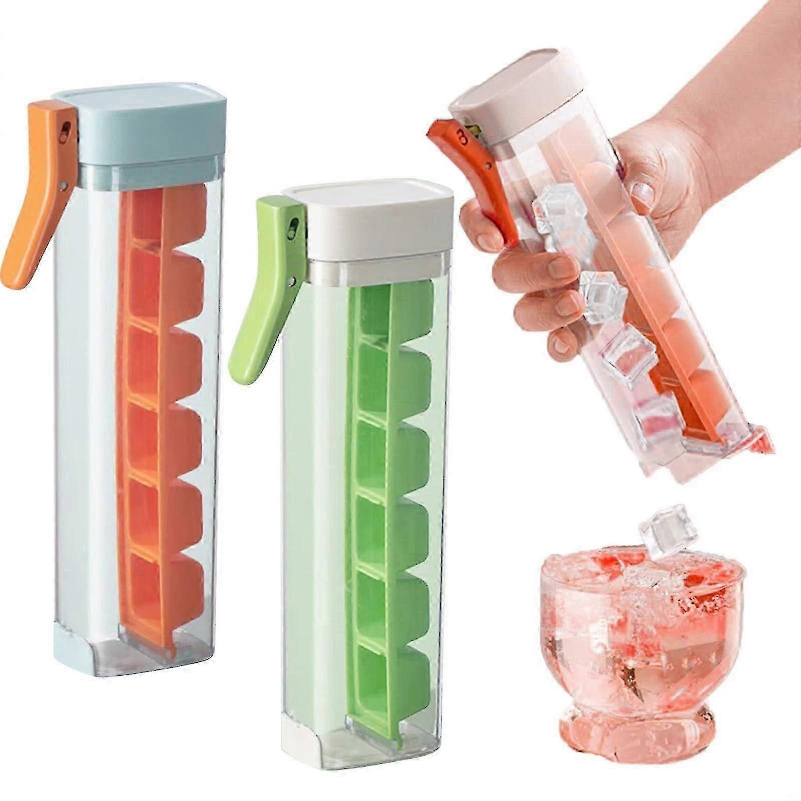 One-handed ice cube mold, 2024 new [upgraded version] one-handed press ice cube tray, easy release reusable ice cube tray and mold