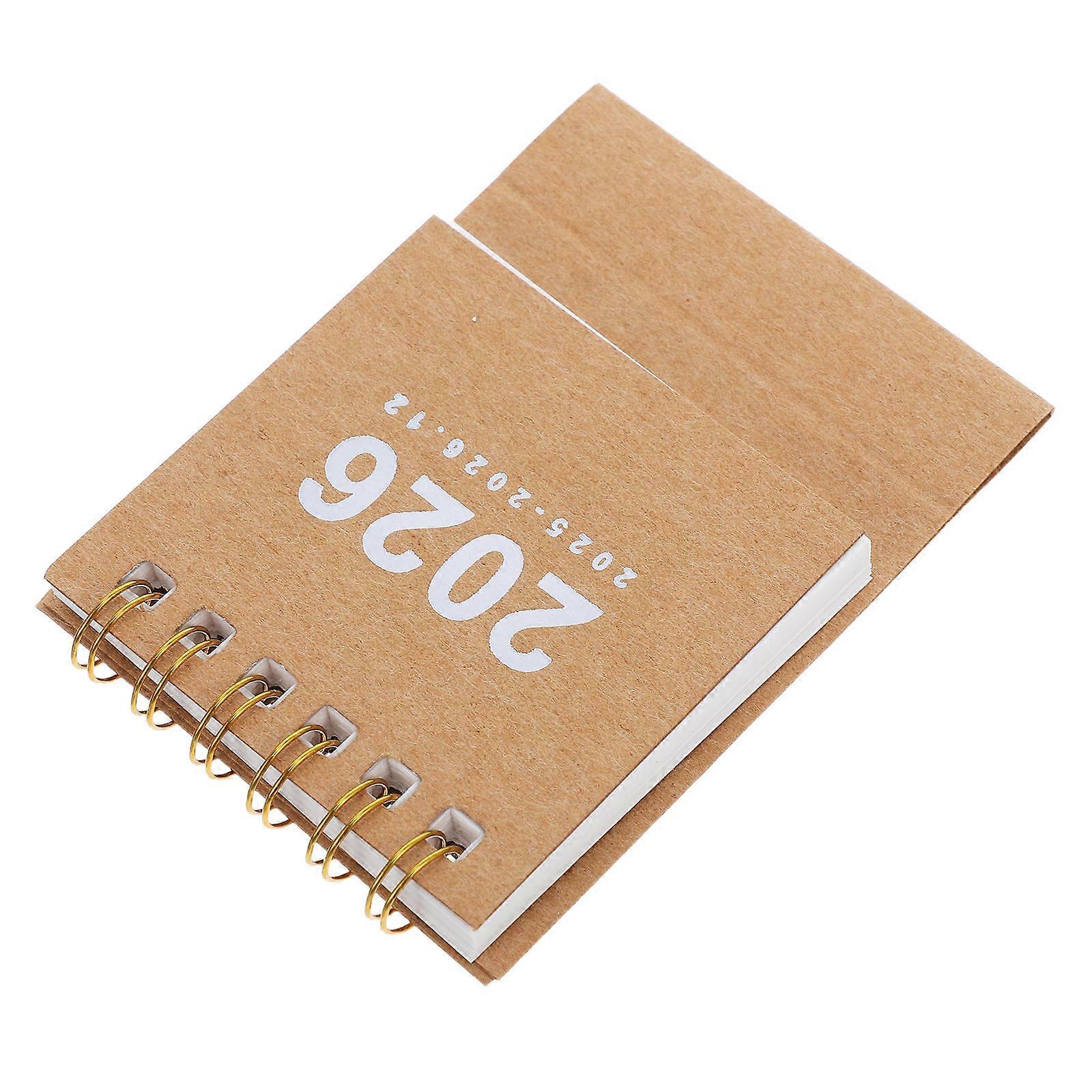 Brown Mini Desk Calendar for Daily Use with Paper Material