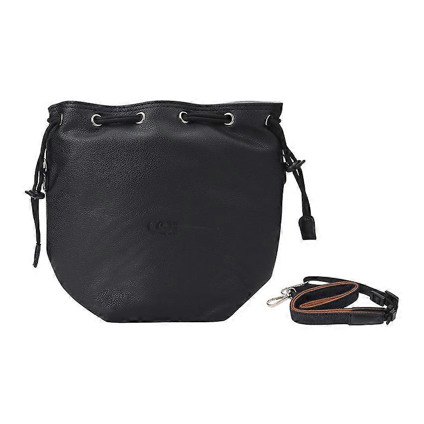 Cloud-Sensitive Drawstring Shoulder Camera Bag Waterproof  DSLR/Camcorder Lens Large-Capacity Cross-body Bag (Black)